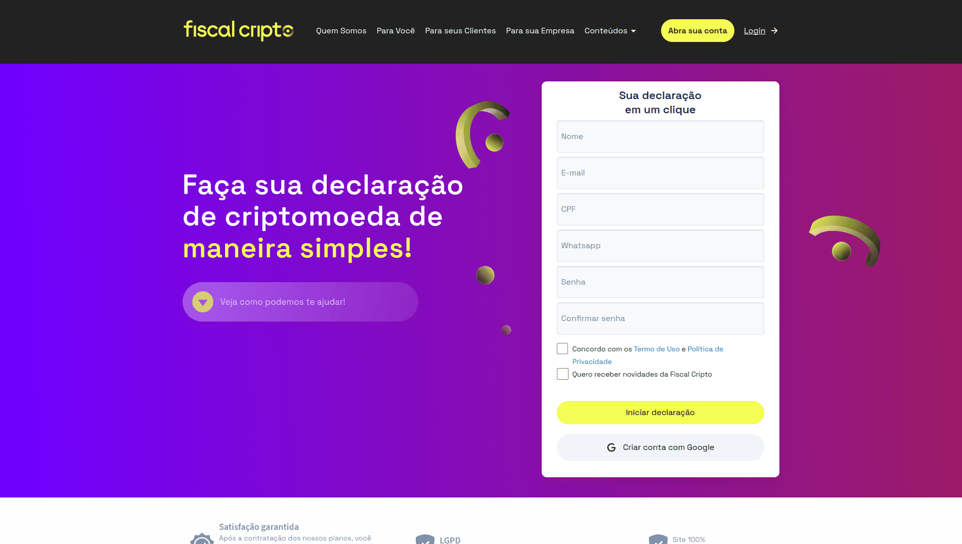 Home da Fiscal Cripto
