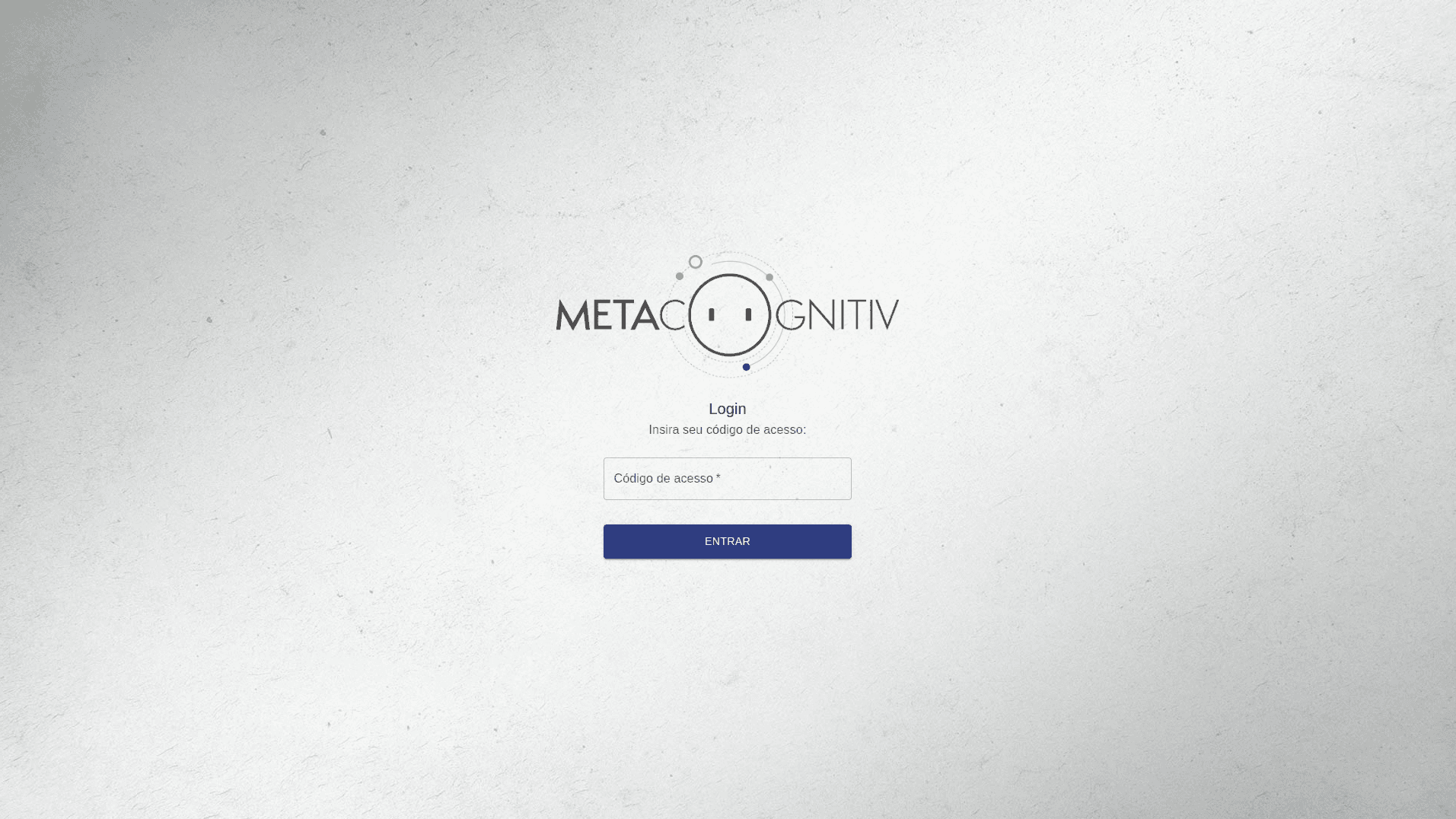 Tela de login da Meta Cognitiv