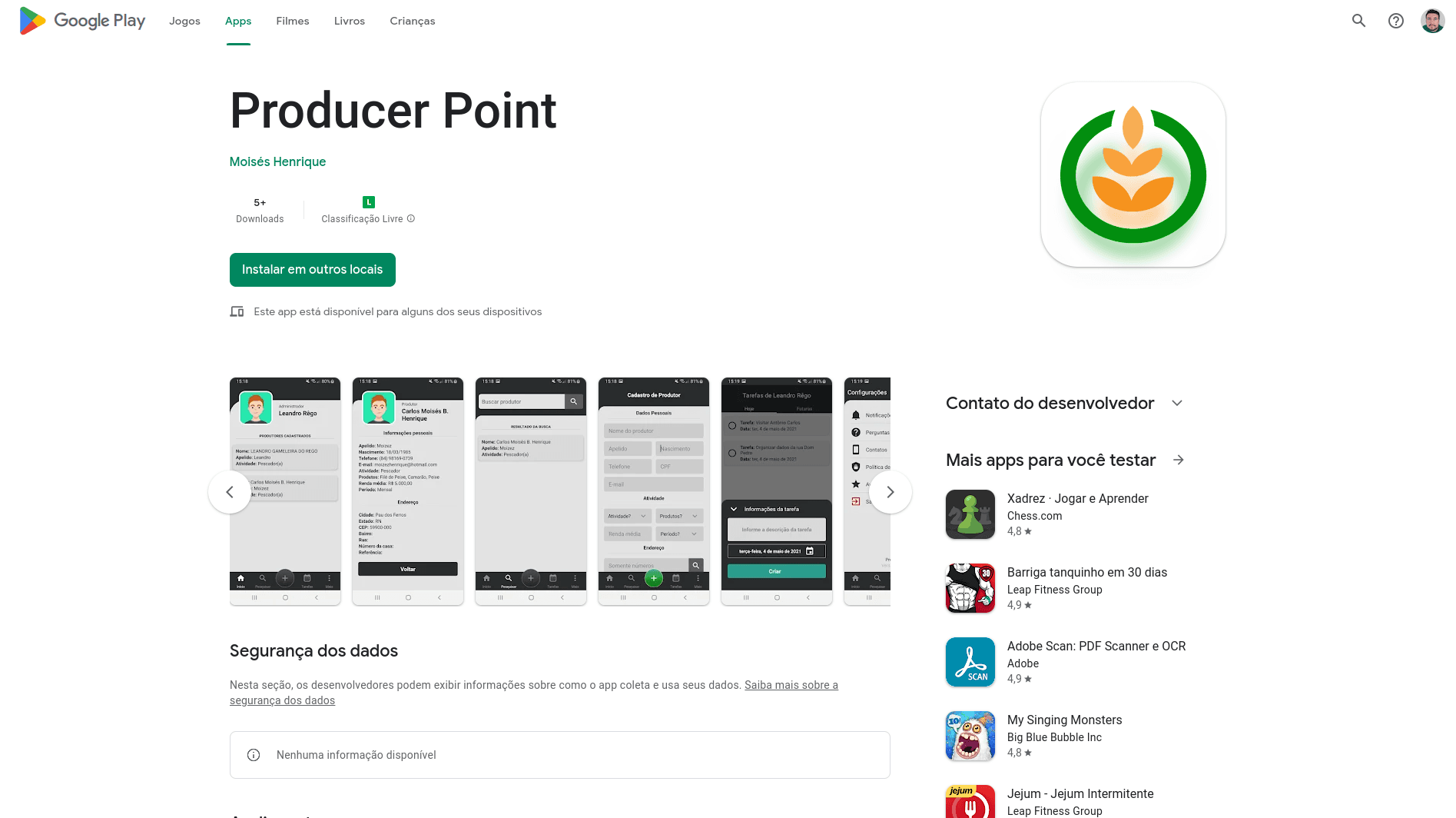 Aplicativo Producer Point