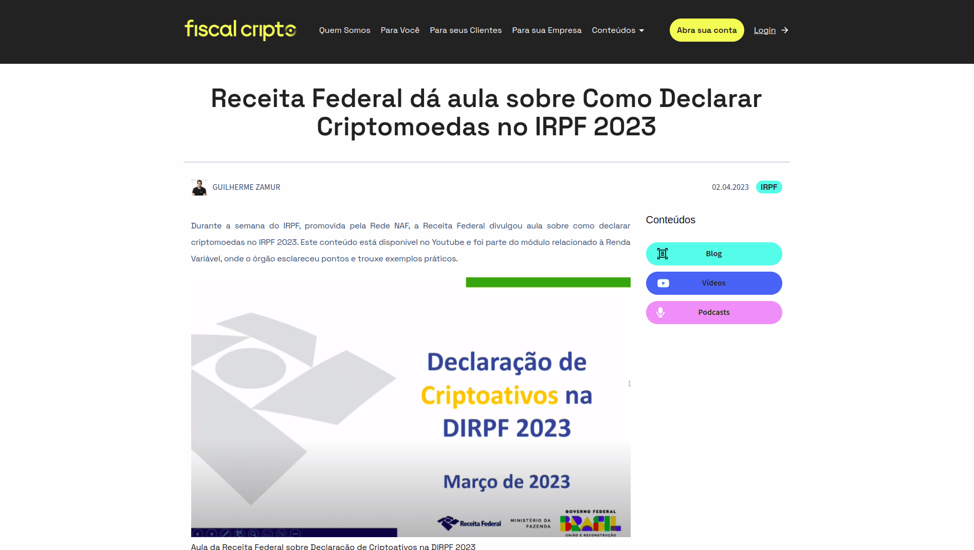 Fiscal Cripto | Post